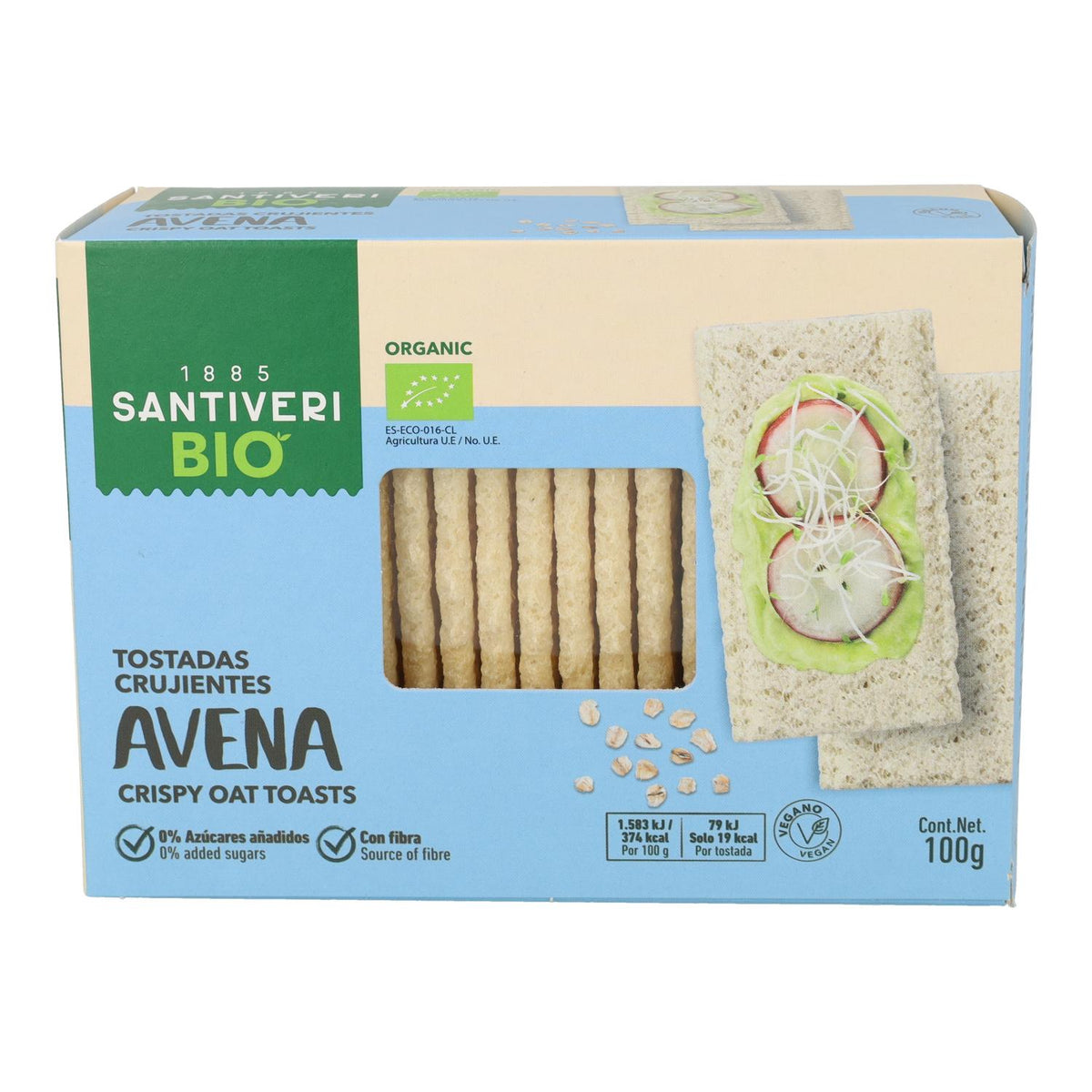 Tostadas Ligeras y Crujientes de Avena Santiveri 100 g
