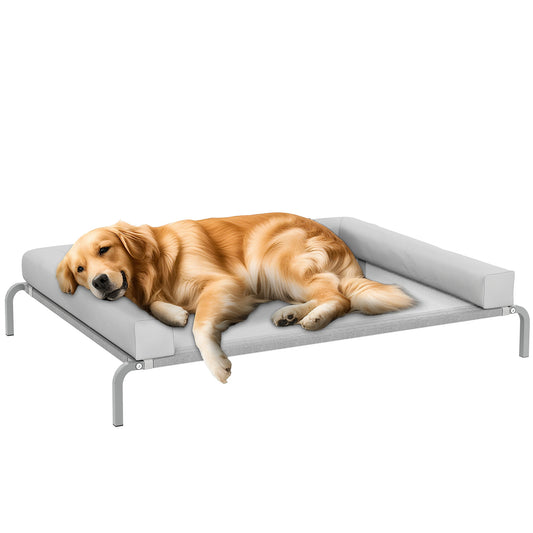 Pawhut Cama Elevada Para Perros Transpirable Con Refuerzos Extraíbles Gris Claro_0