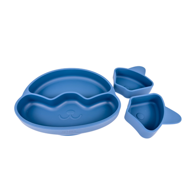 Plato Con Divisiones Extraíbles Y Forma De Perrito - Azul Marino._1