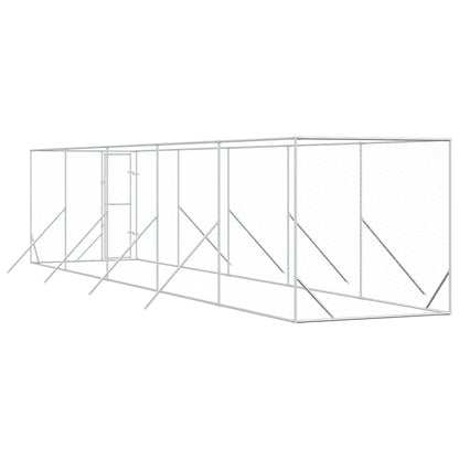 Perrera De Exterior Acero Galvanizado Plateado 2x10x2 M_5