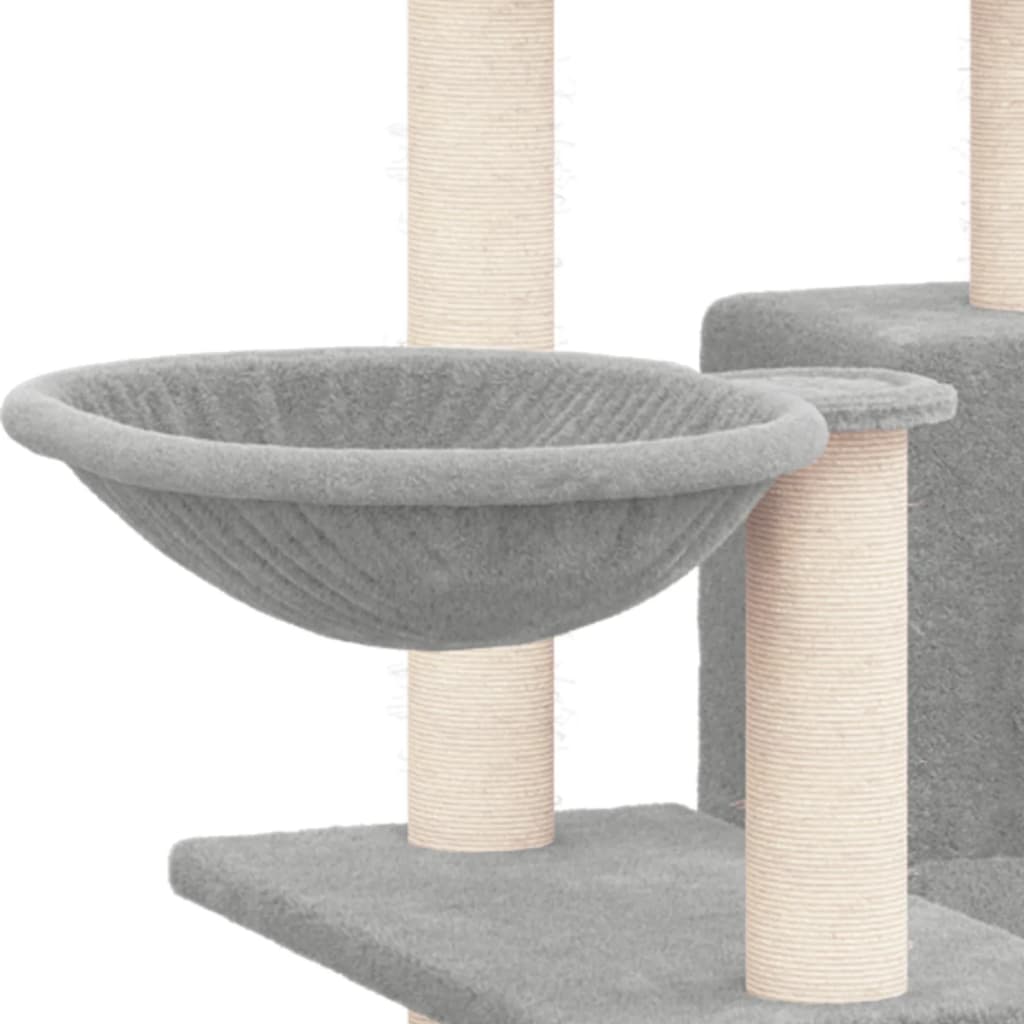 Rascador Para Gatos Con Postes De Sisal Gris Claro 82 Cm_5