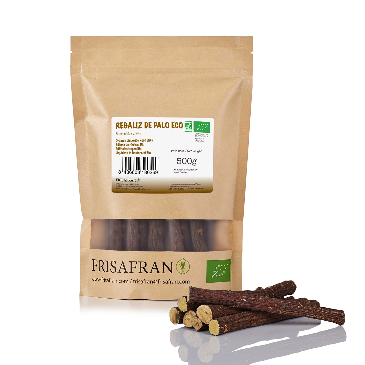 Regaliz De Palo Ecológico Seco - Sabor Y Calidad | Frisafran 100 G_1