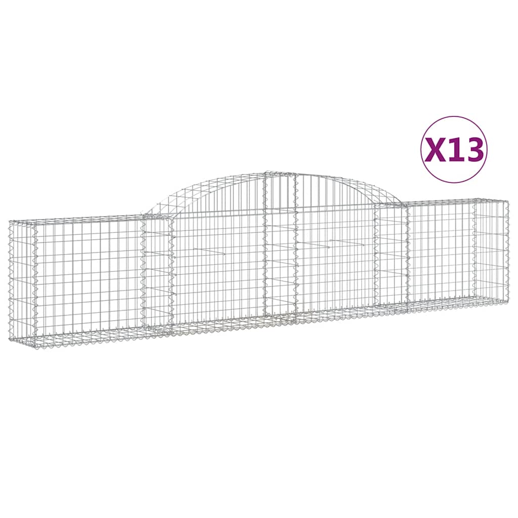 Cestas De Gaviones 13 Uds Forma De Arco Hierro 300x30x60/80 Cm_0