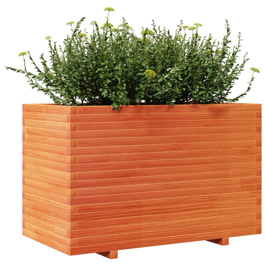 Jardinera Madera Maciza De Pino Marrón Cera 110x60x72 Cm_3