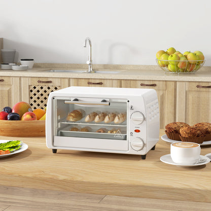 Homcom Horno Eléctrico Sobremesa 10 Litros 750w 36,5x26x22 Cm Blanco_1
