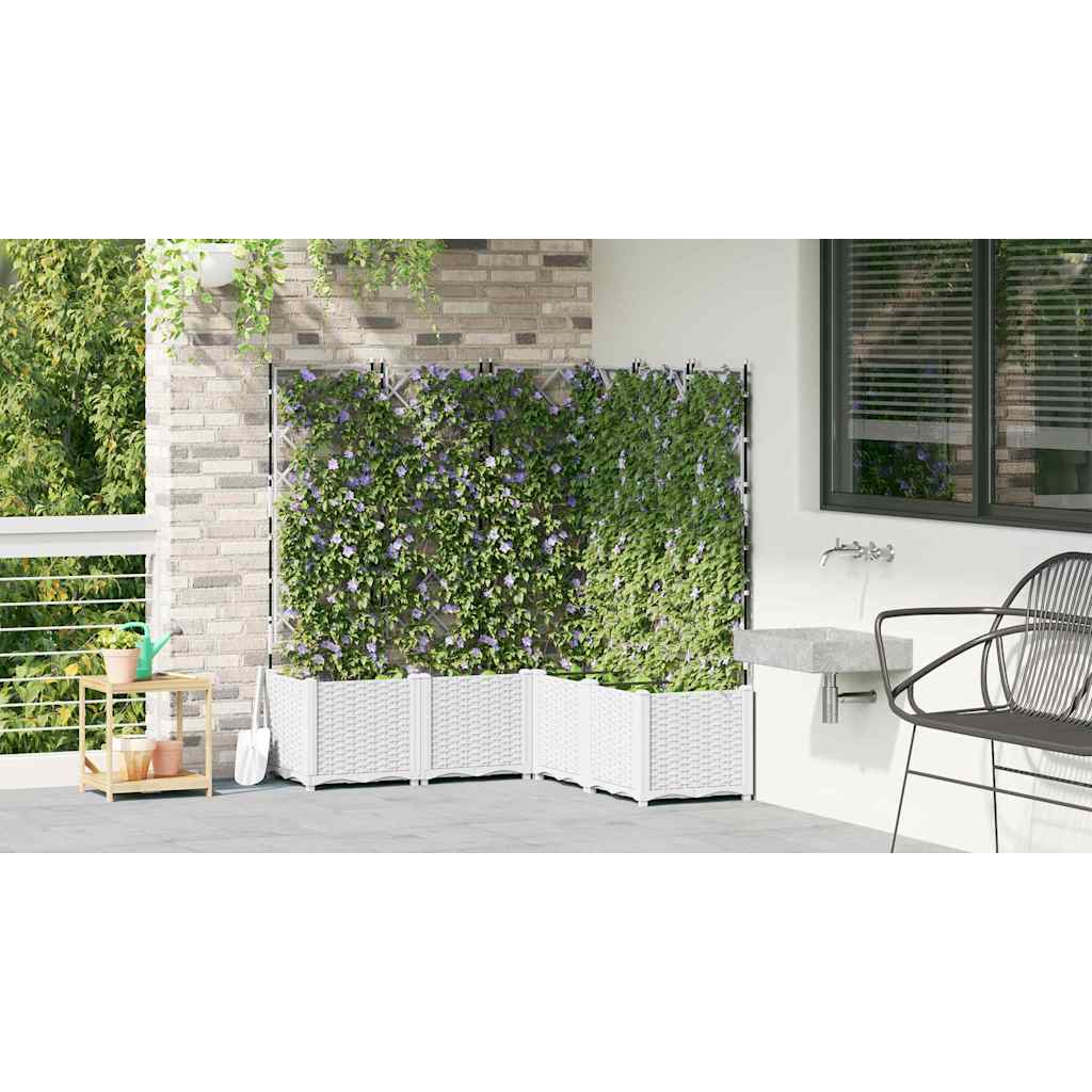 Macetero De Jardín 5 Uds. Blanco 120 X 120 X 143 Cm Pp_3