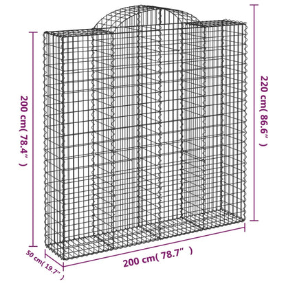 Cestas De Gaviones 12 Uds Forma De Arco Hierro 200x50x200/220cm_5