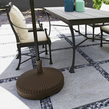 Base De Sombrilla Outsunny Hdpe Marrón 55x55x30 Cm_3