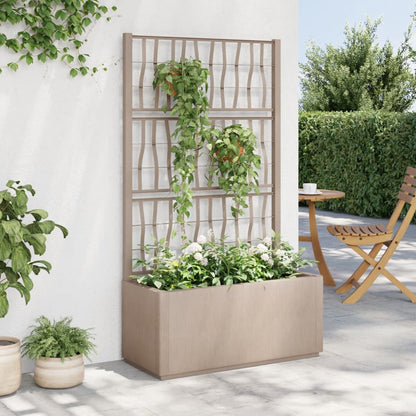 Jardinera Con Enrejado Pp Marrón Claro 80x36x140 Cm_1