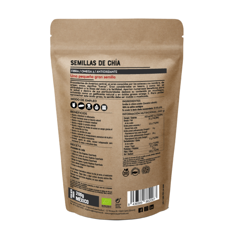 Semillas De Chía Bio 1kg - Orgánica Superfoods_1