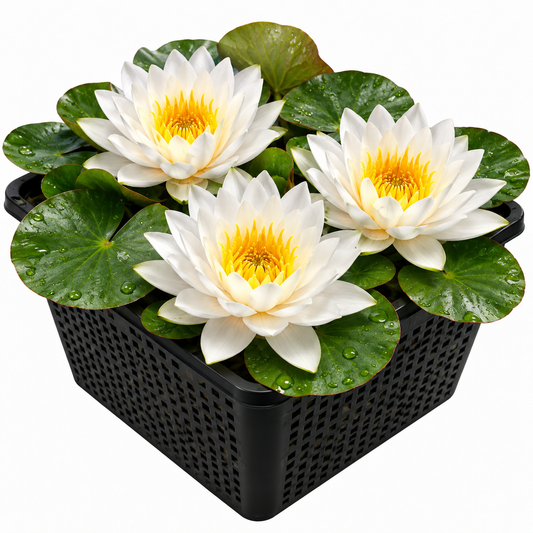 Nymphaea Bambi Nenúfar Estanque - Floración - Resistente - Con Cesta_0