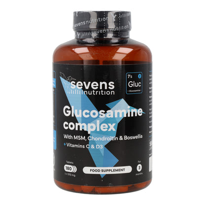 Glucosamina con Condroitina MSM Boswellia Vitaminas C y D3 Sevens Nutrition 180 cápsulas