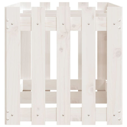 Arriate Elevado Jardín Con Valla Madera Pino Blanco 150x50x50cm_5