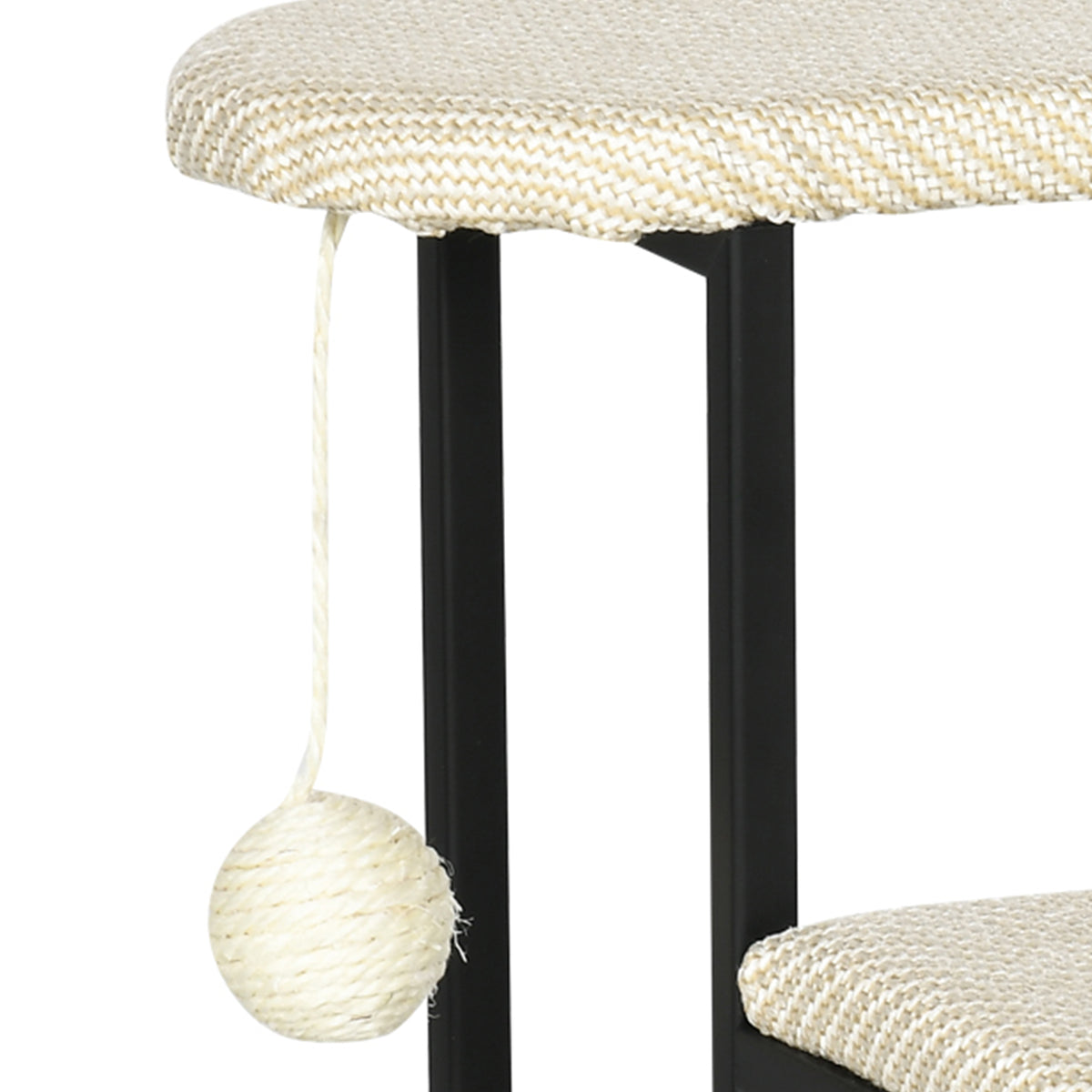Pawhut Escalera Para Perros De 3 Niveles Con Bola Colgante 47x45x47 Cm Crema_4