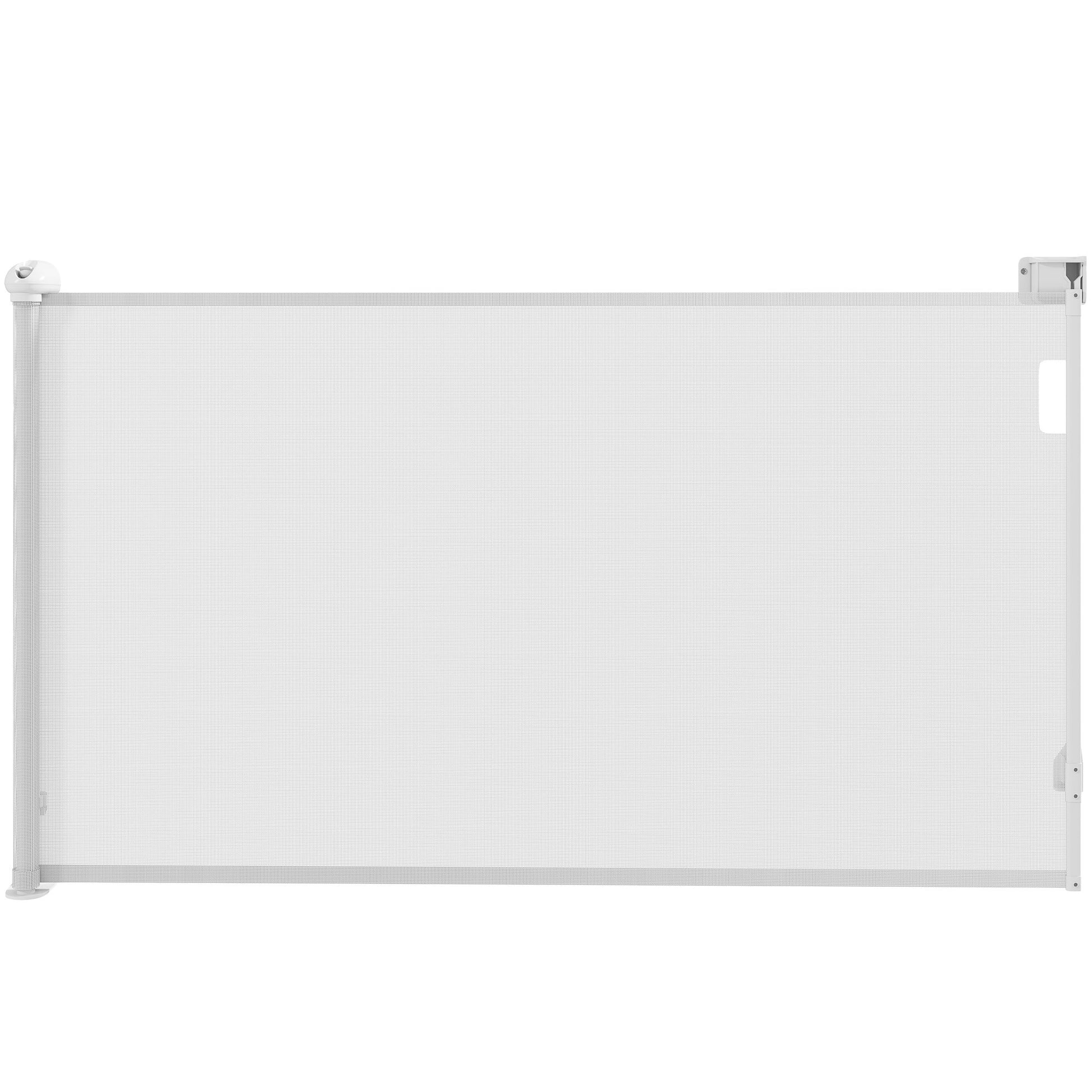 Pawhut Barrera Para Perros Retráctil 0-125 Cm Con Interruptor De Cierre Blanco_0