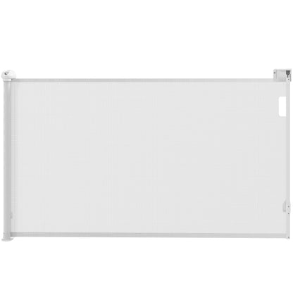 Pawhut Barrera Para Perros Retráctil 0-125 Cm Con Interruptor De Cierre Blanco_0
