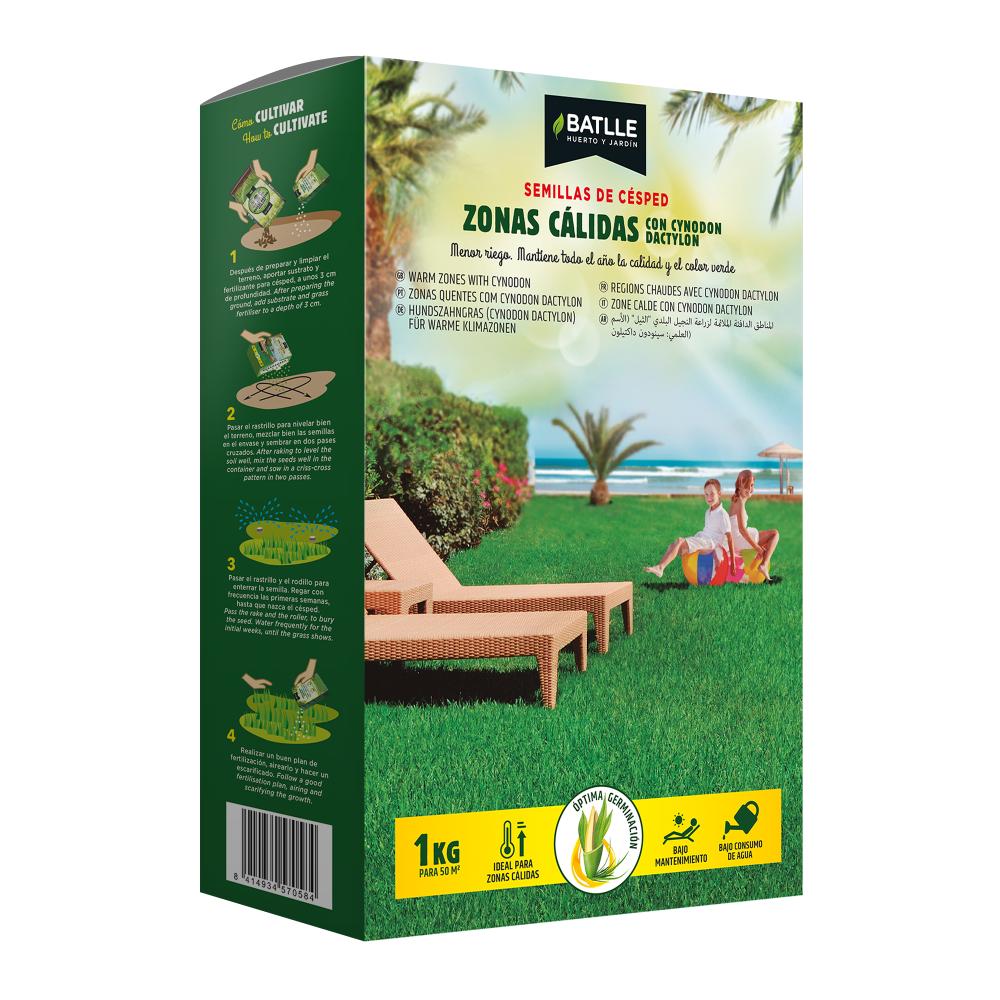 Semillas césped zonas cálidas con Cynodon dactylon Batlle 1 kg