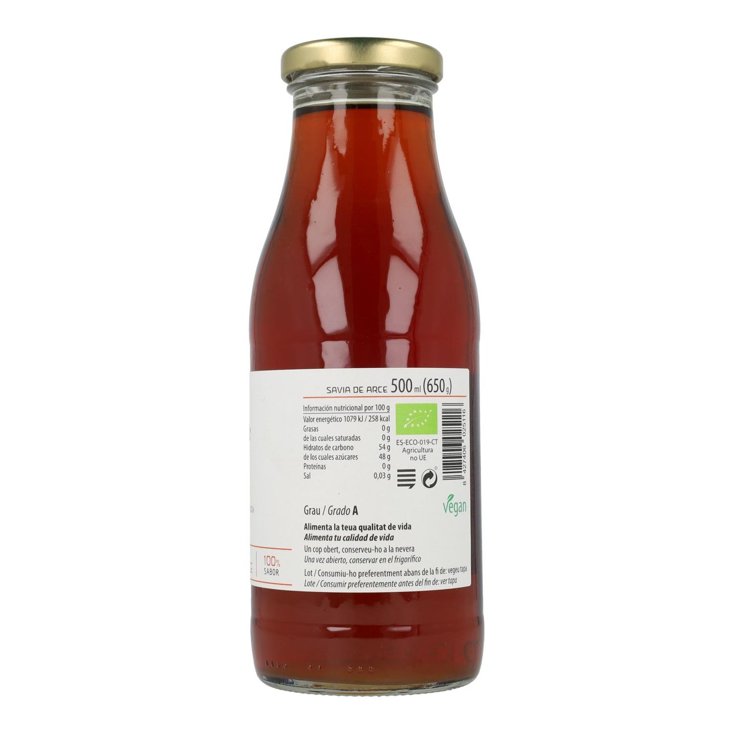 Jarabe de arce grado A Eco Cal Valls, 500 ml