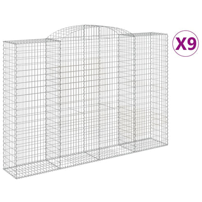 Cestas De Gaviones 9 Uds Forma De Arco Hierro 300x50x200/220 Cm_0