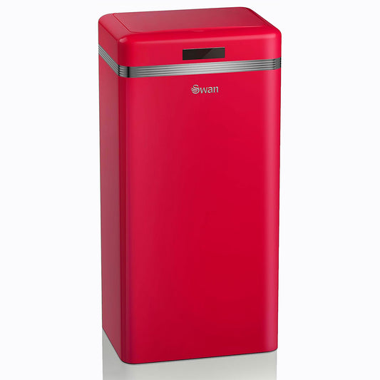 Swan Cubo De Basura Cocina Automático, Sensor De Movimiento, 45l, Metálico, Papelera Reciclaje, Swka4500rneu, Rojo_0