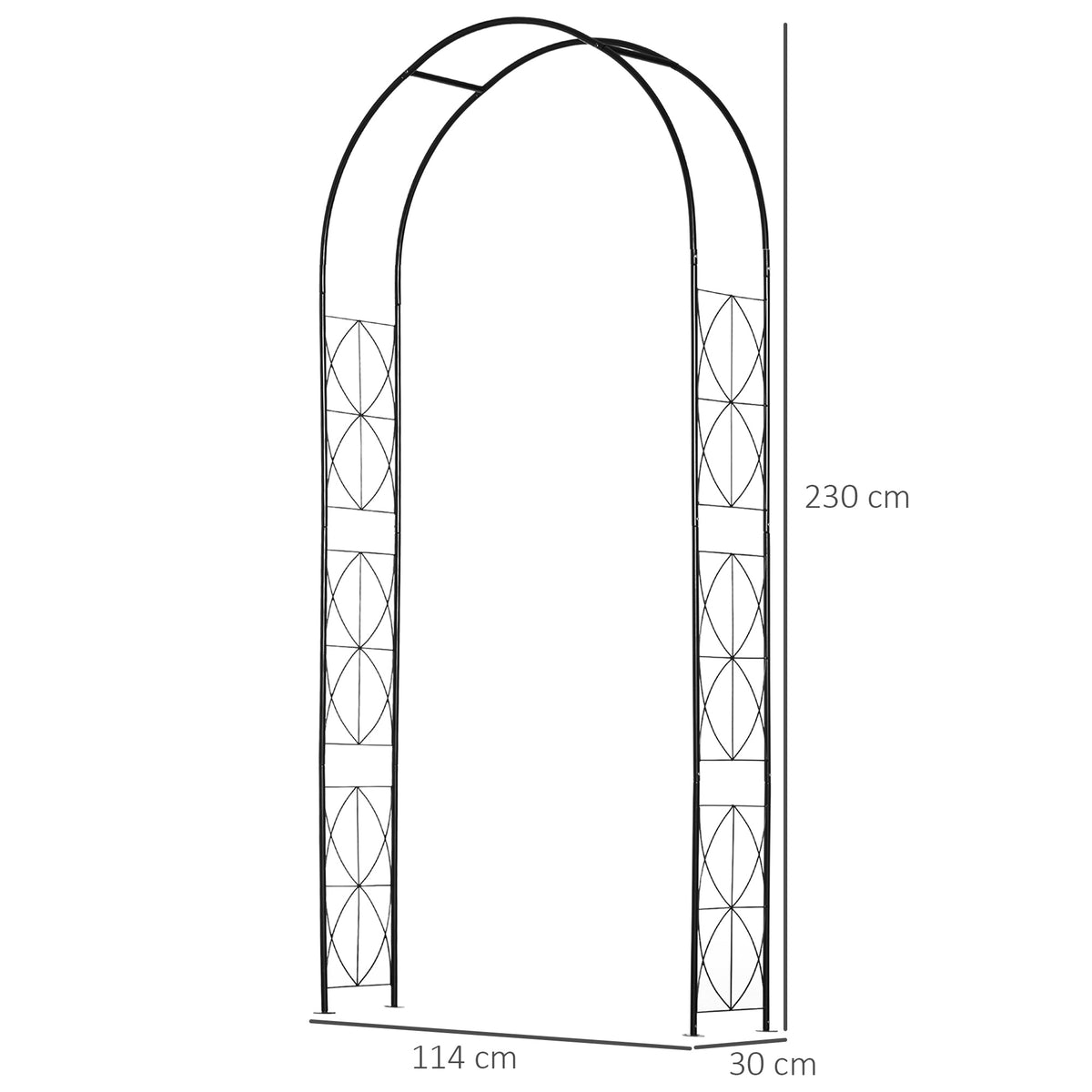 Outsunny Arco De Jardín De Metal Diseño Enrejado 114x30x230 Cm Negro_2