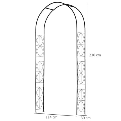 Outsunny Arco De Jardín De Metal Diseño Enrejado 114x30x230 Cm Negro_2