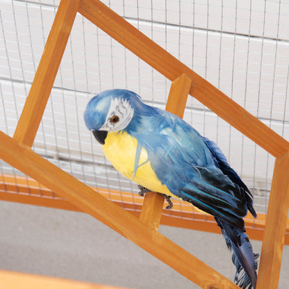 Pawhut Jaula Para Pájaros De Madera Con Bandeja Extraíble Techo Asfáltico_4