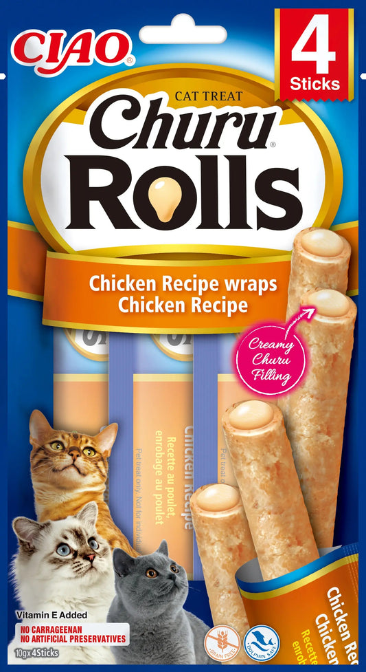 Snack Rolls de Pollo para Gatos Churu 4 x 10 g