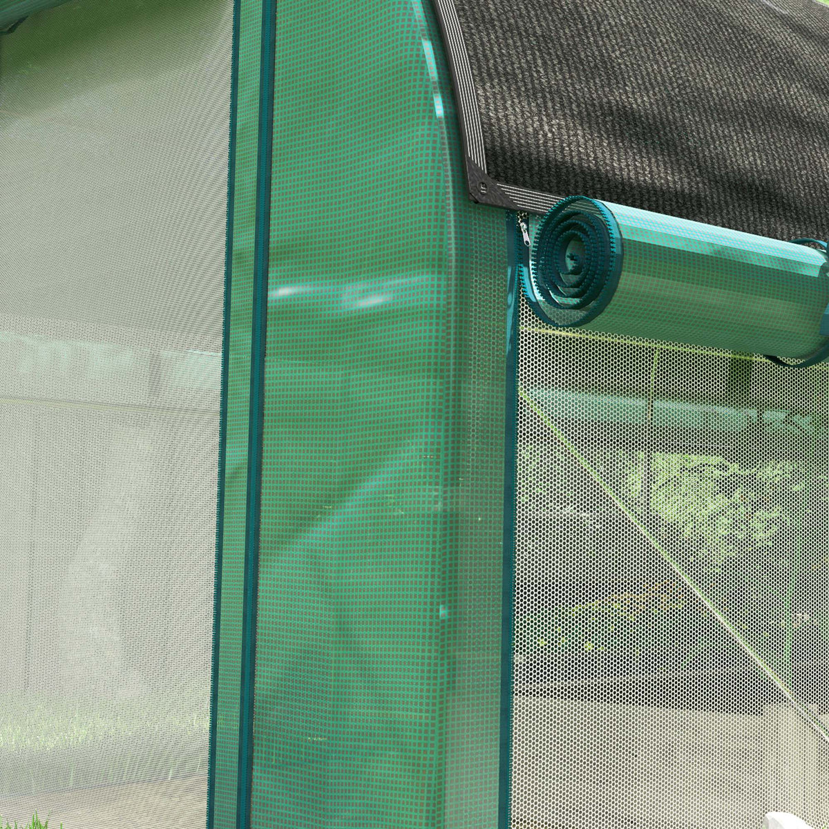 Invernadero De Túnel Outsunny Pe, Acero Galvanizado Verde 447x200x198 Cm_4