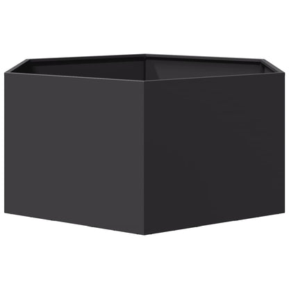 Jardinera Hexagonal Acero Negra 104x90x45 Cm_3
