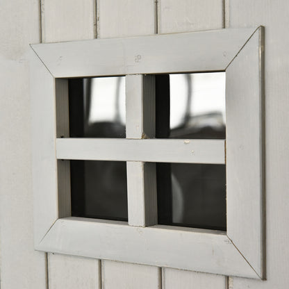 Cobertizo De Madera Outsunny Madera De Abeto Gris 127,5x50x164 Cm_5
