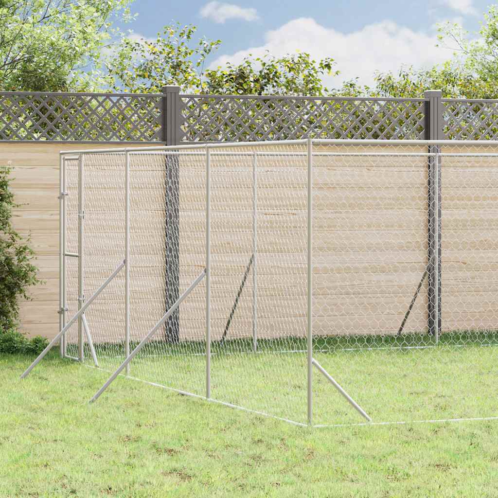 Perrera De Exterior Acero Galvanizado Plateado 6x14x2 M_1