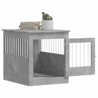Jaula Para Perros Madera Ingeniería Gris Hormigón 64,5x80x71 Cm_4