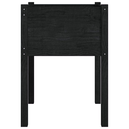 Jardinera De Madera Maciza De Pino Negro 50x50x70 Cm_3