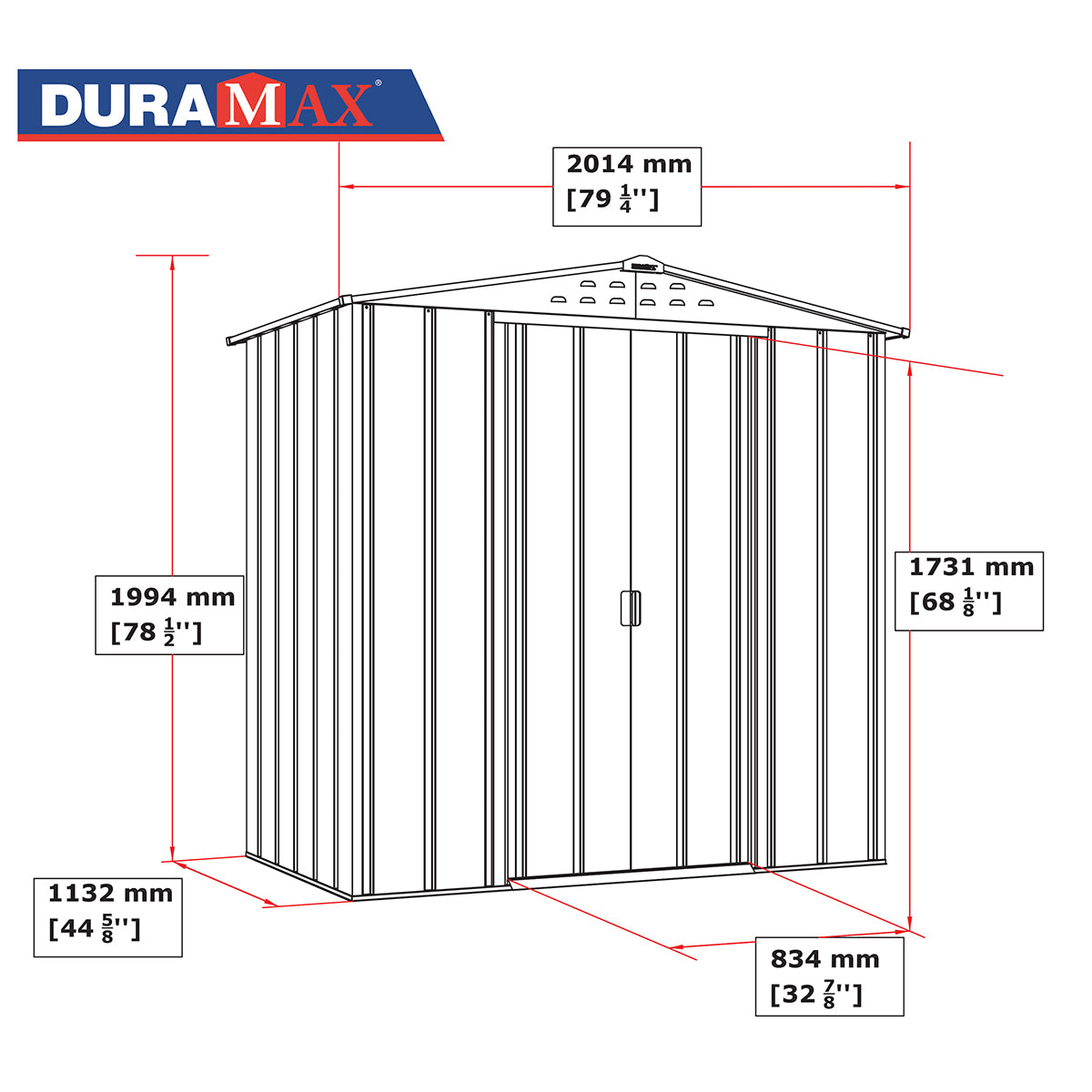 Duramax - Caseta Jardín - Top Atenea 6x4 - Metal - Color Gris Antracita_3