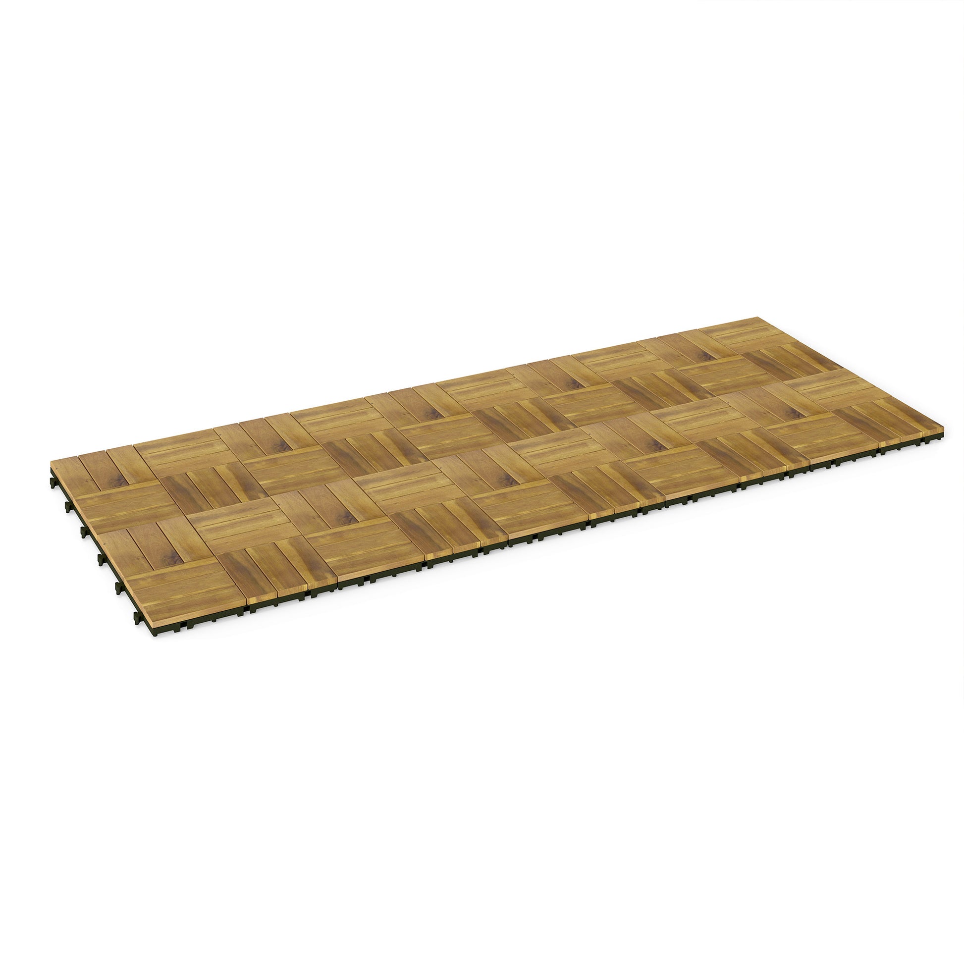 Outsunny Set De 10 Piezas Baldosas De Exterior De Madera 31x31 Cm 0,91m² Natural_3