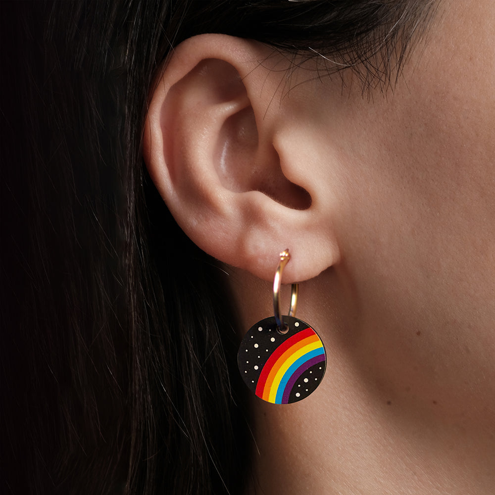 Pendientes Rainbow - Aro de Acero Quirúrgico y Bañado en Oro de 18k - Nature Vibes_3