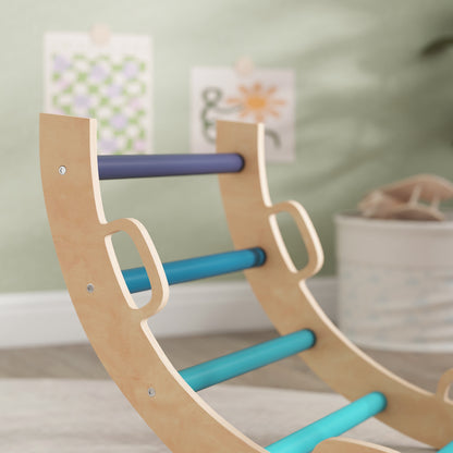 Aiyaplay 8 En 1 Triángulo De Escalada Montessori Con Arco Y Rampa Azul_4