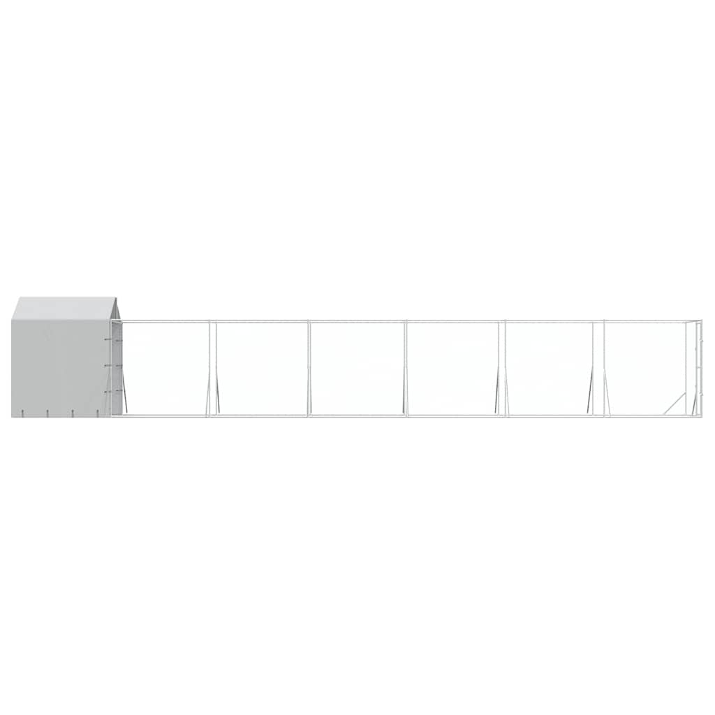 Perrera De Exterior Con Toldo Acero Galvanizado Plata 2x14x2,5m_5