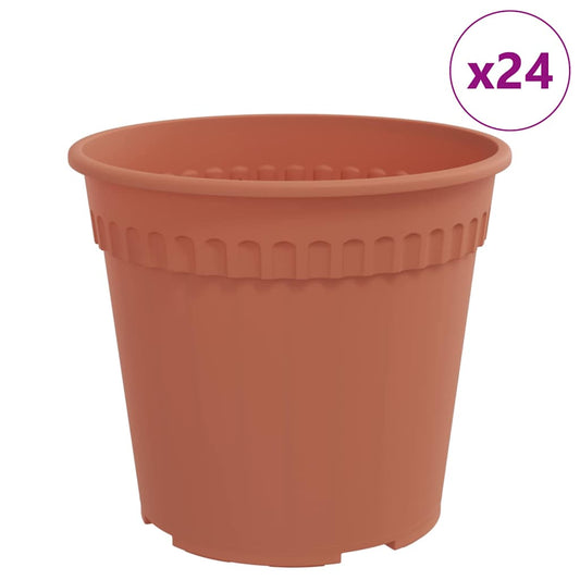 Maceta Redonda Para Flores 24 Pcs Rojo Ladrillo Ø 17 X 14 Cm_0