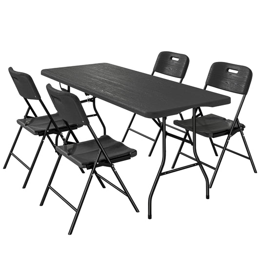 Conjunto Para Camping Outsunny Hdpe, Metal Negro 180x74x74 Cm_0
