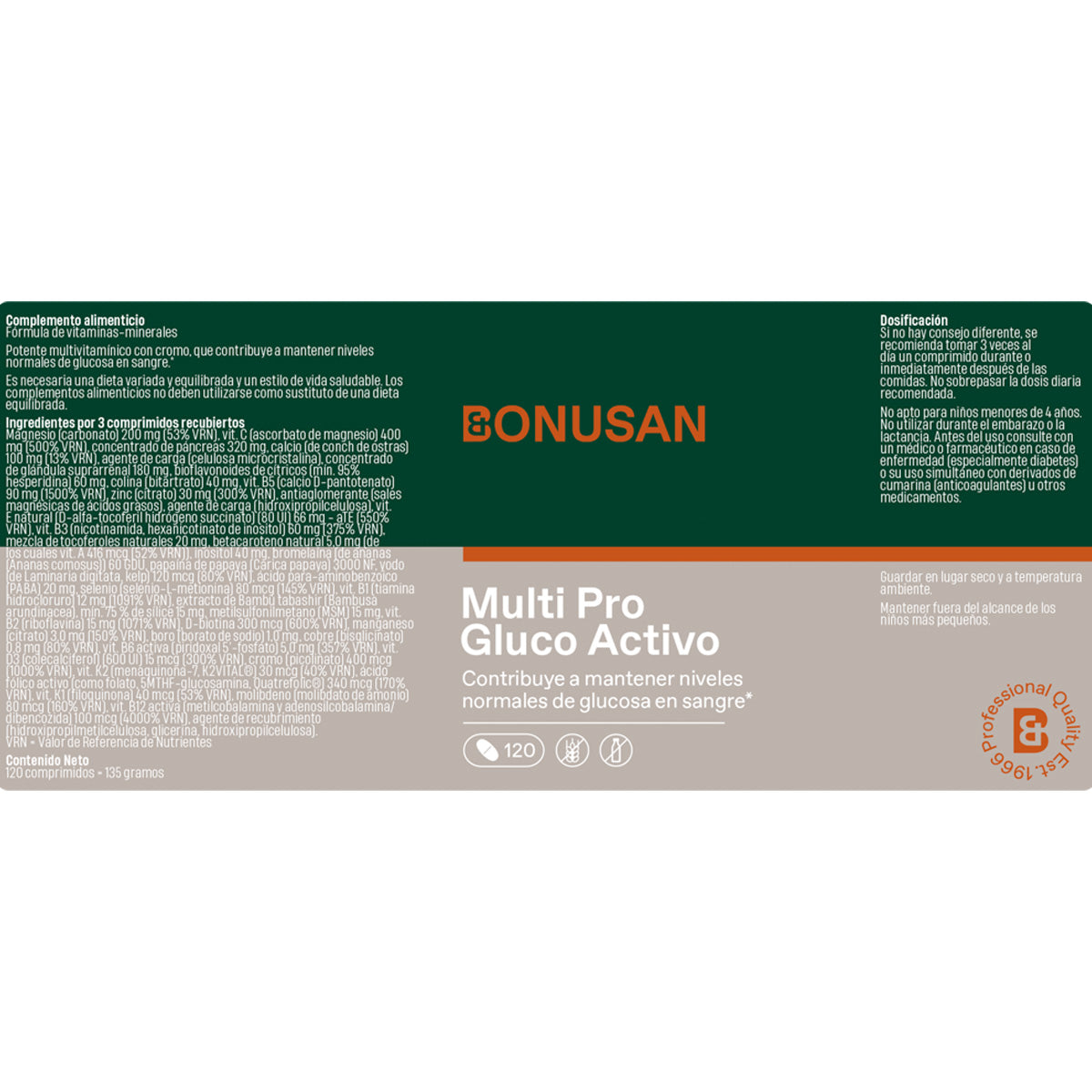 Bonusan Multi Pro Gluco Activo 120 comprimidos