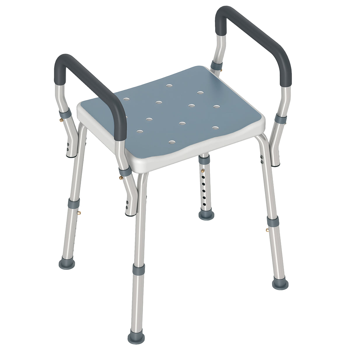 Homcom Taburete De Ducha Con Altura Regulable Antideslizante Carga 150 Kg_0