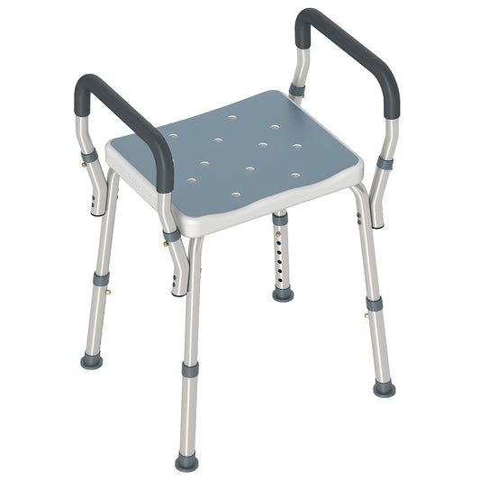 Homcom Taburete De Ducha Con Altura Regulable Antideslizante Carga 150 Kg_0