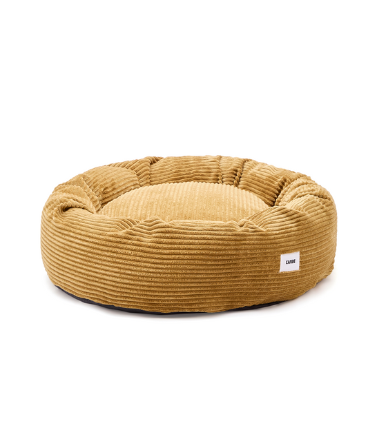 Cafide Cama Donut Para Perro Con Tejido De Pana Naranja. Modelo Nuba. Talla M (80x80x20 Cm)_0