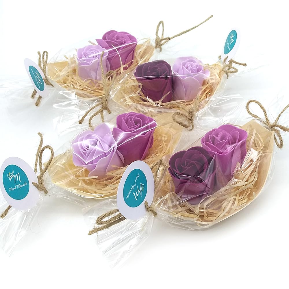 5 Barcas Con Flores Para Regalo Invitados (lavanda) - Rosas De Jabón Para Baño Aromático. Detalle Original Para Eventos_0