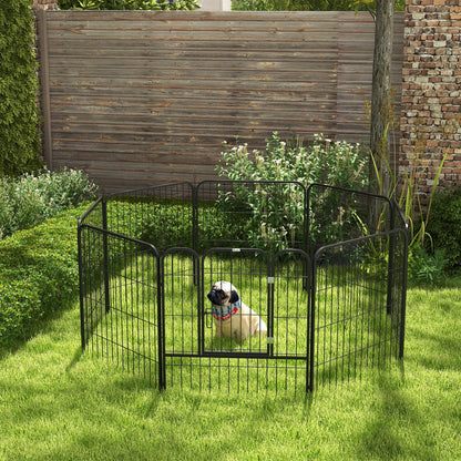 Pawhut Parque Para Mascotas 8 Vallas 80x80 Cm Corral Plegable Puerta Y Doble_1