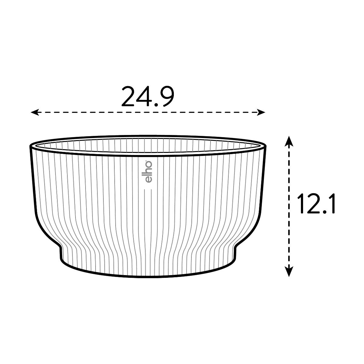 Maceta Antracita Vibes Fold Bowl Elho 25cm 100% reciclado