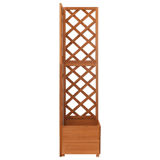 Jardinera De Enrejado De Esquina Madera Abeto 40x40x150 Cm_0