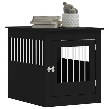 Jaula Para Perros Madera De Ingeniería Negro 64,5x80x71 Cm_3